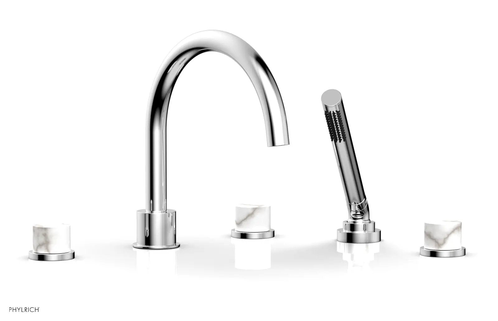polished chrome deck tub set