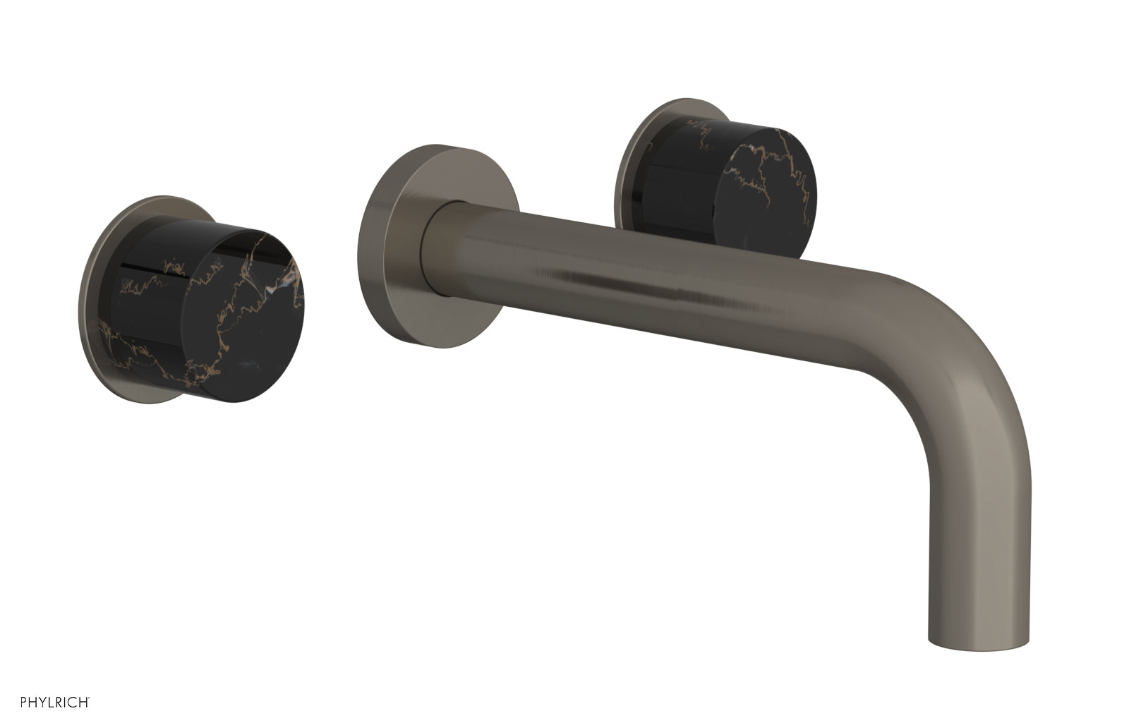Phylrich BASIC II Wall Tub Set, Black Marble Handles