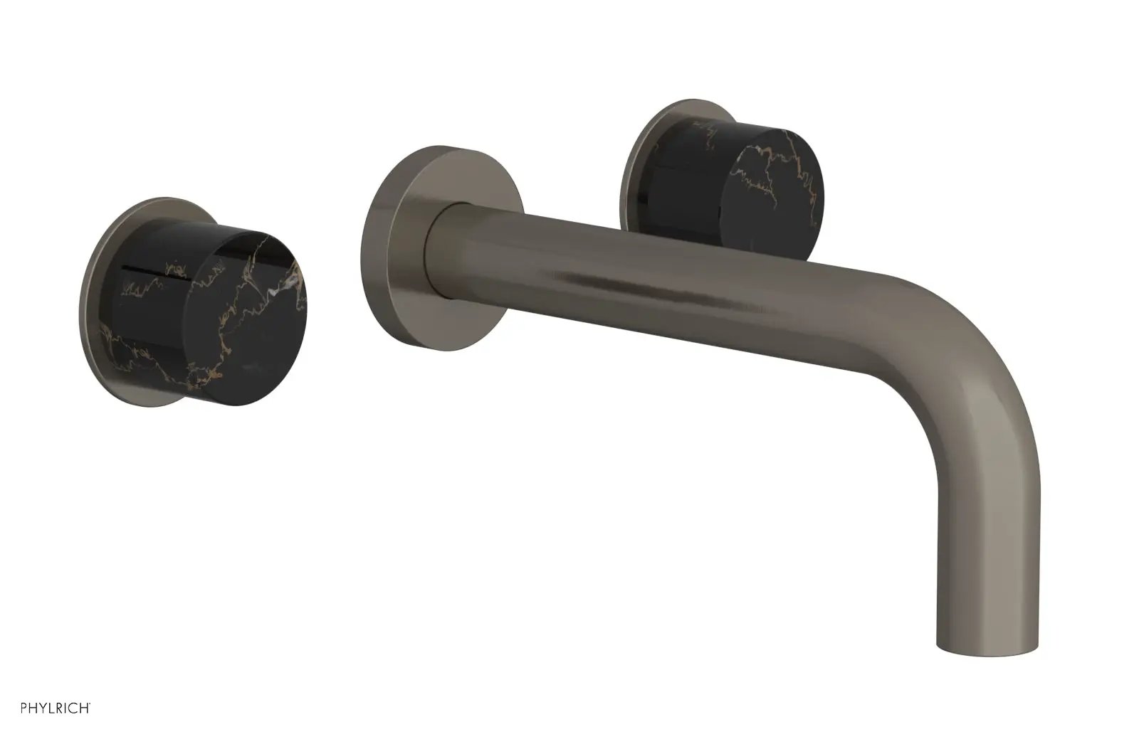 Phylrich BASIC II Wall Tub Set, Black Marble Handles by Phylrich