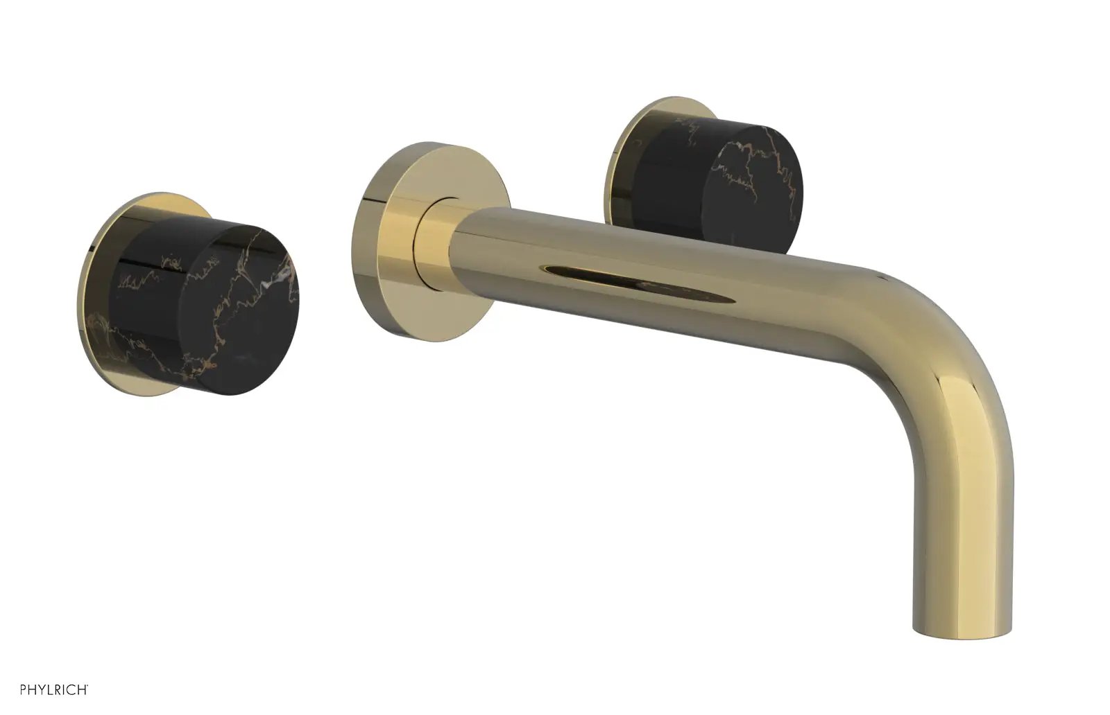 Phylrich BASIC II Wall Tub Set, Black Marble Handles by Phylrich