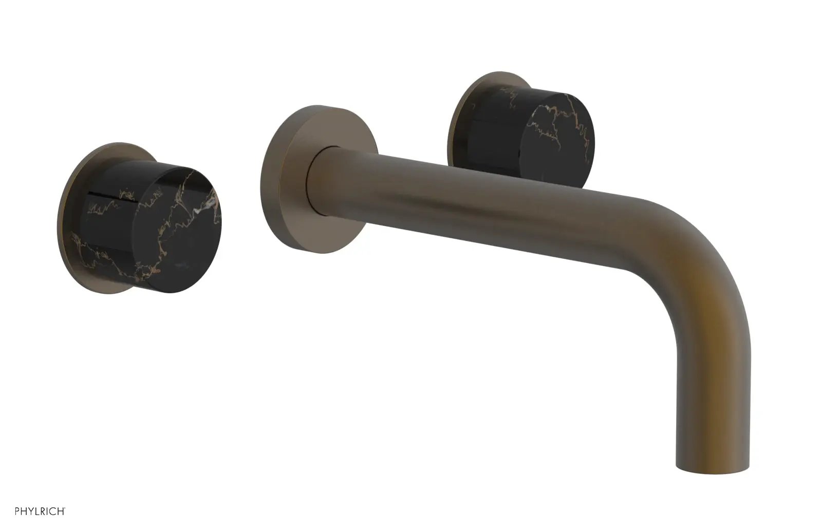 Phylrich BASIC II Wall Tub Set, Black Marble Handles by Phylrich