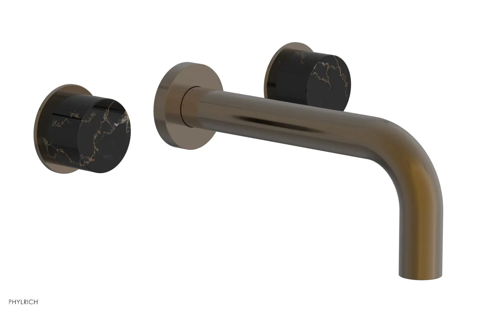 Phylrich BASIC II Wall Tub Set, Black Marble Handles by Phylrich