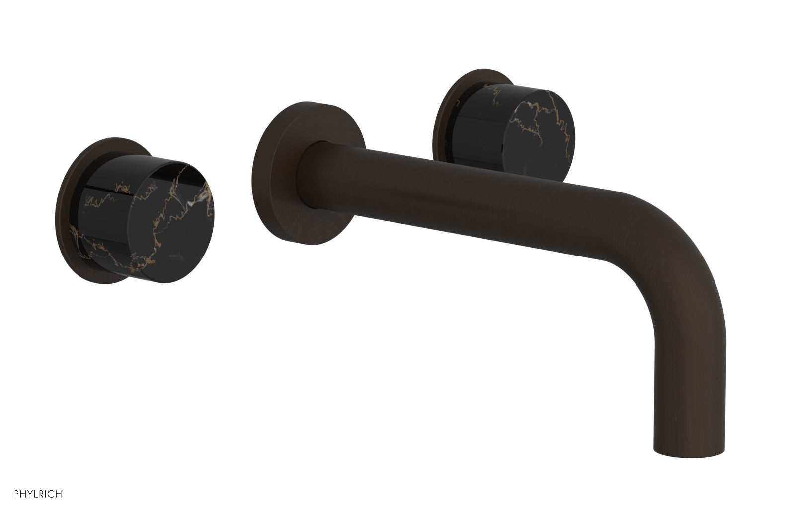 Phylrich BASIC II Wall Tub Set, Black Marble Handles