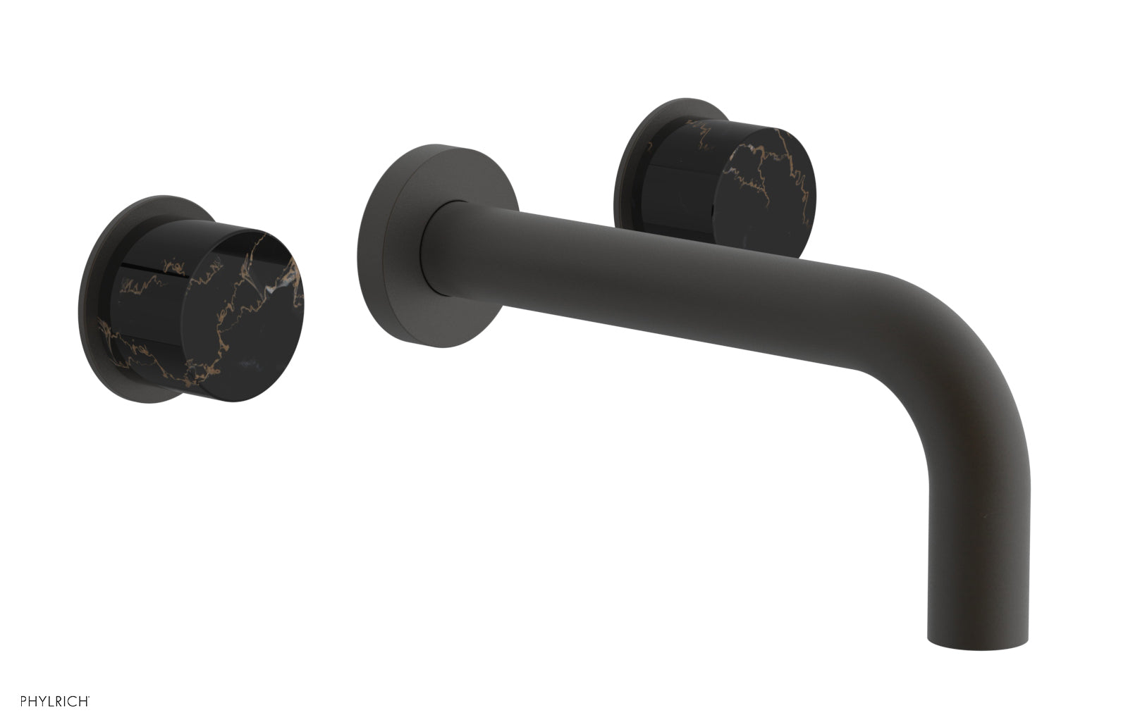Phylrich BASIC II Wall Tub Set, Black Marble Handles