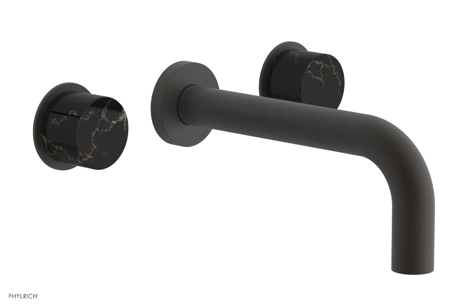 Phylrich BASIC II Wall Tub Set, Black Marble Handles by Phylrich