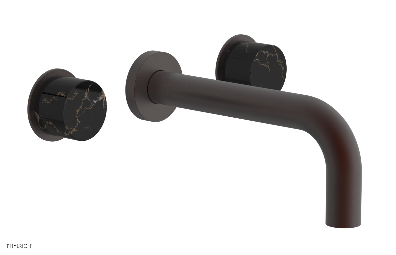 Phylrich BASIC II Wall Tub Set, Black Marble Handles