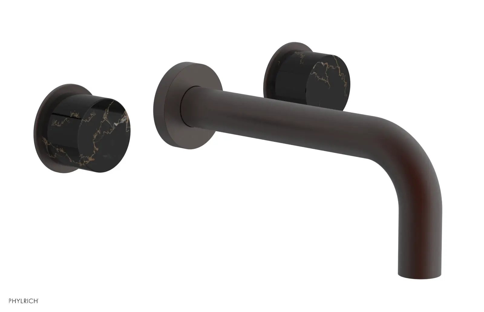 Phylrich BASIC II Wall Tub Set, Black Marble Handles by Phylrich