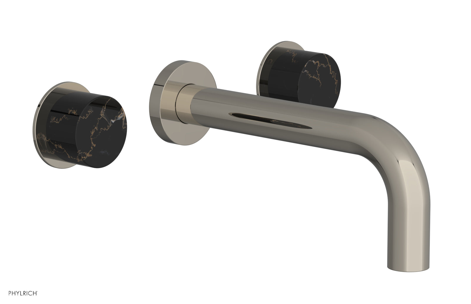 Phylrich BASIC II Wall Tub Set, Black Marble Handles