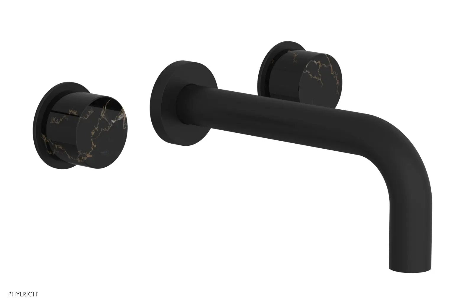 Phylrich BASIC II Wall Tub Set, Black Marble Handles by Phylrich