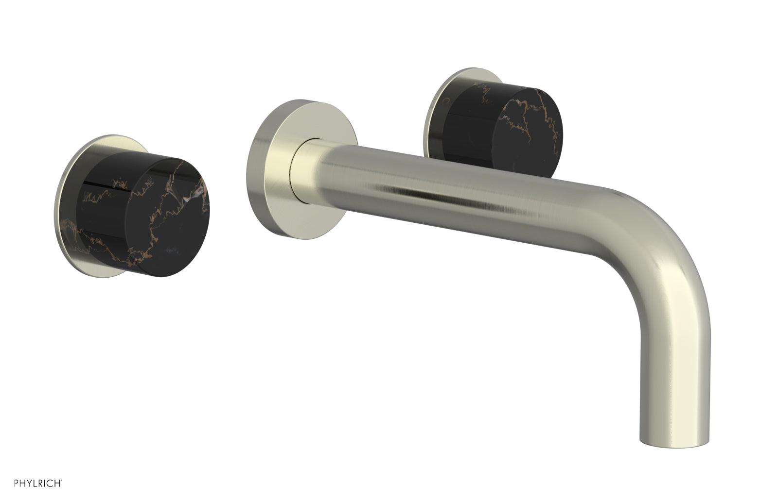 Phylrich BASIC II Wall Tub Set, Black Marble Handles