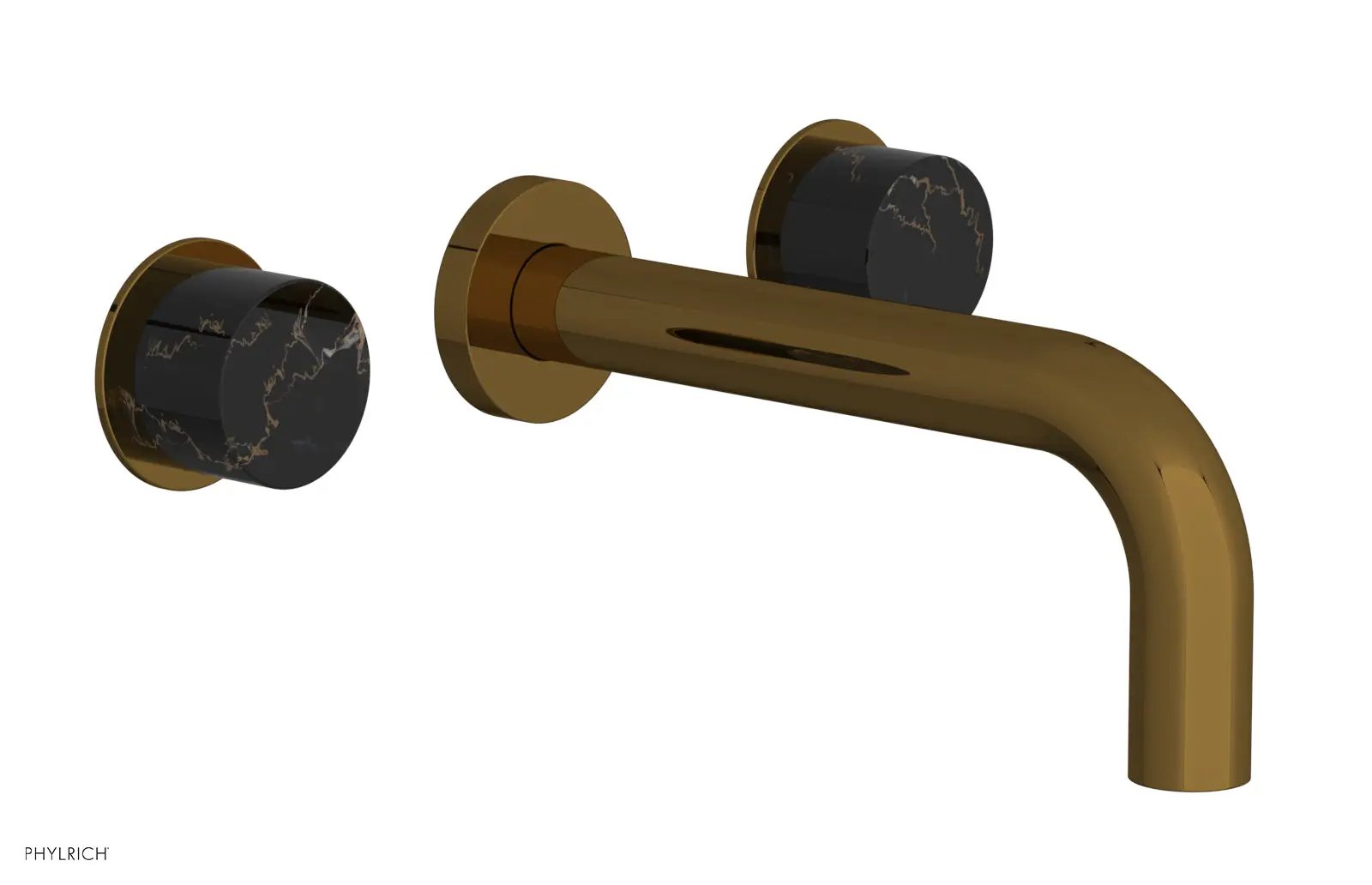 Phylrich BASIC II Wall Tub Set, Black Marble Handles by Phylrich