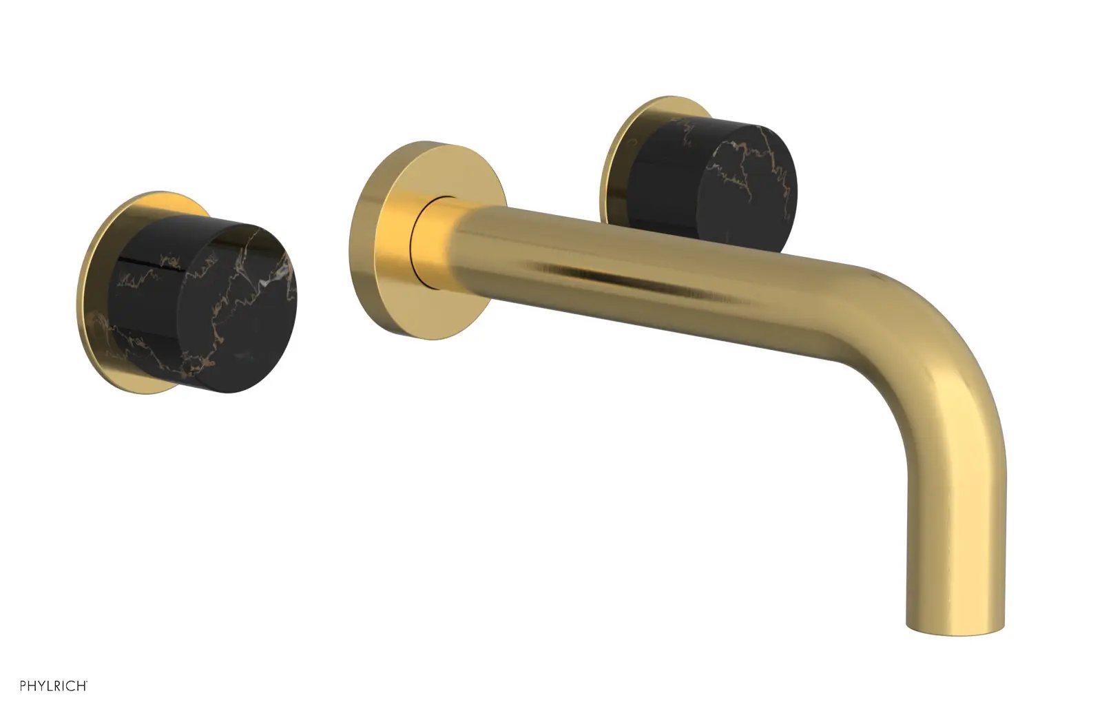 Phylrich BASIC II Wall Tub Set, Black Marble Handles by Phylrich