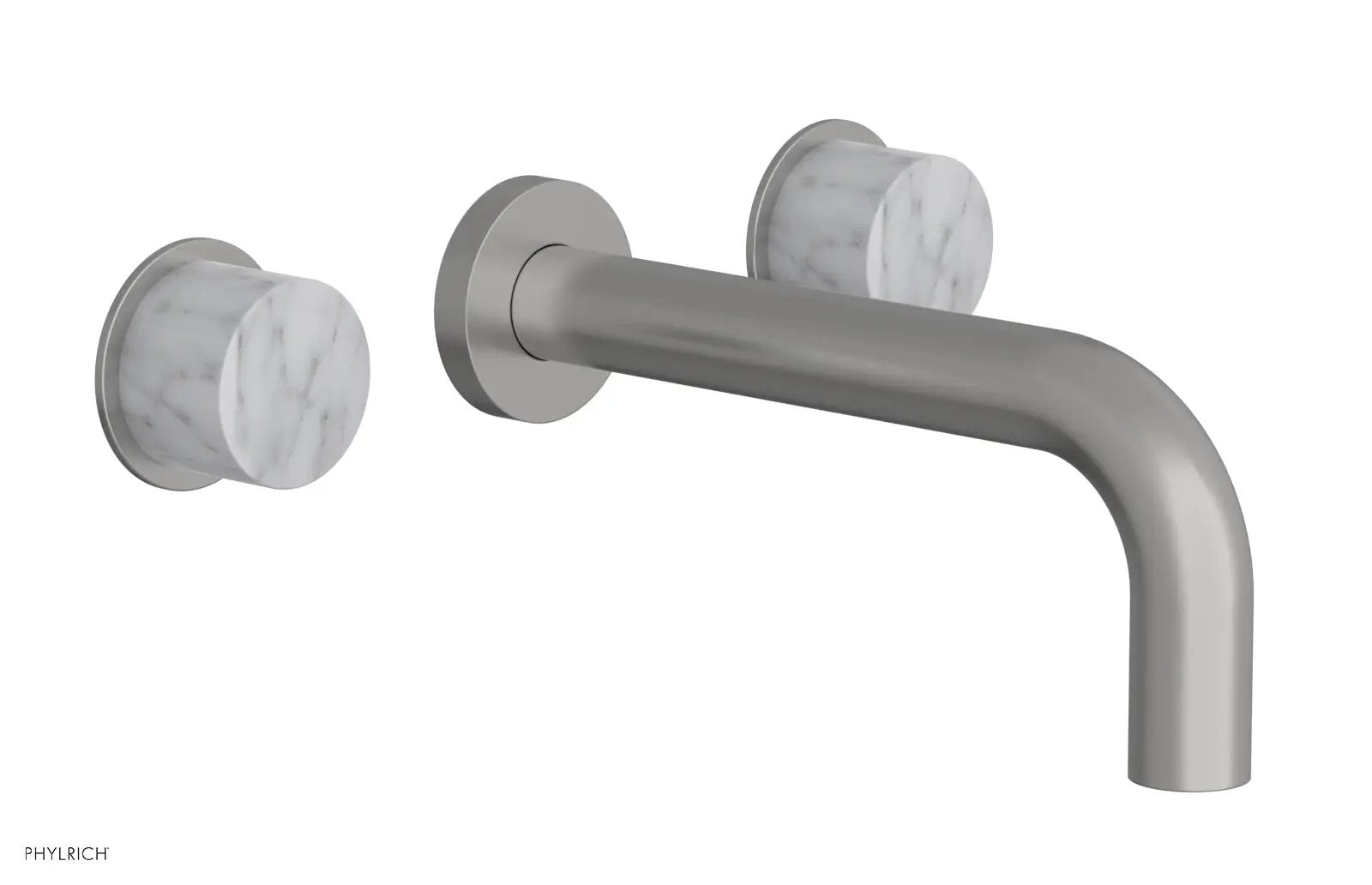 Phylrich BASIC II Wall Tub Set, White Marble Handles by Phylrich