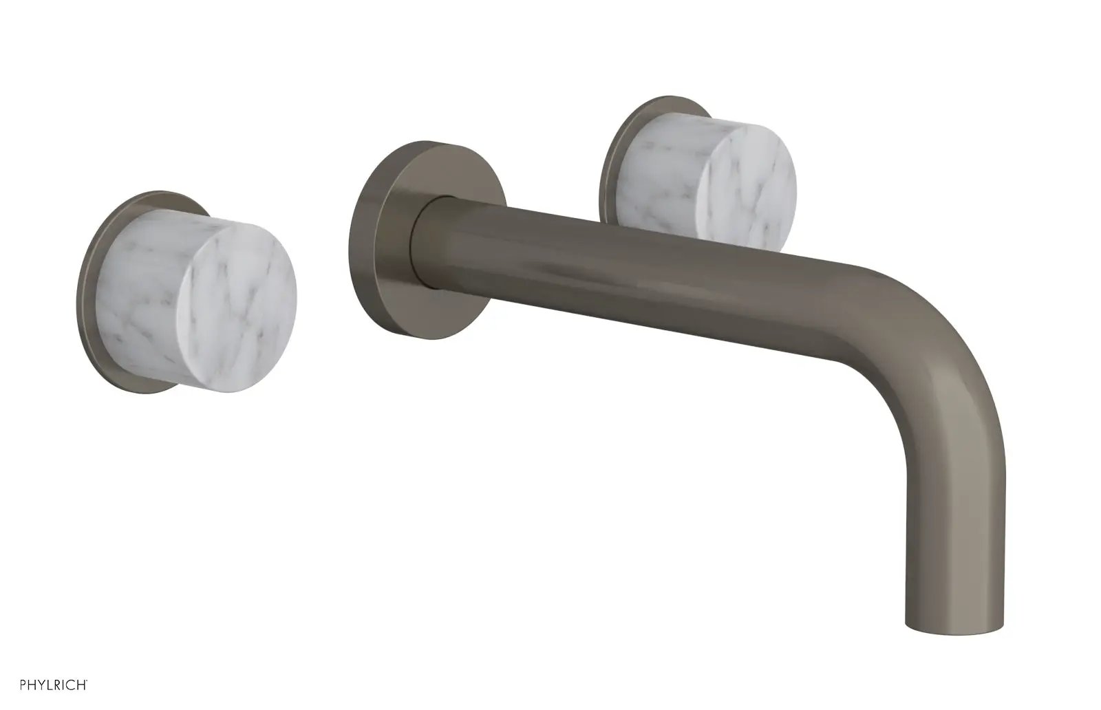 Phylrich BASIC II Wall Tub Set, White Marble Handles by Phylrich