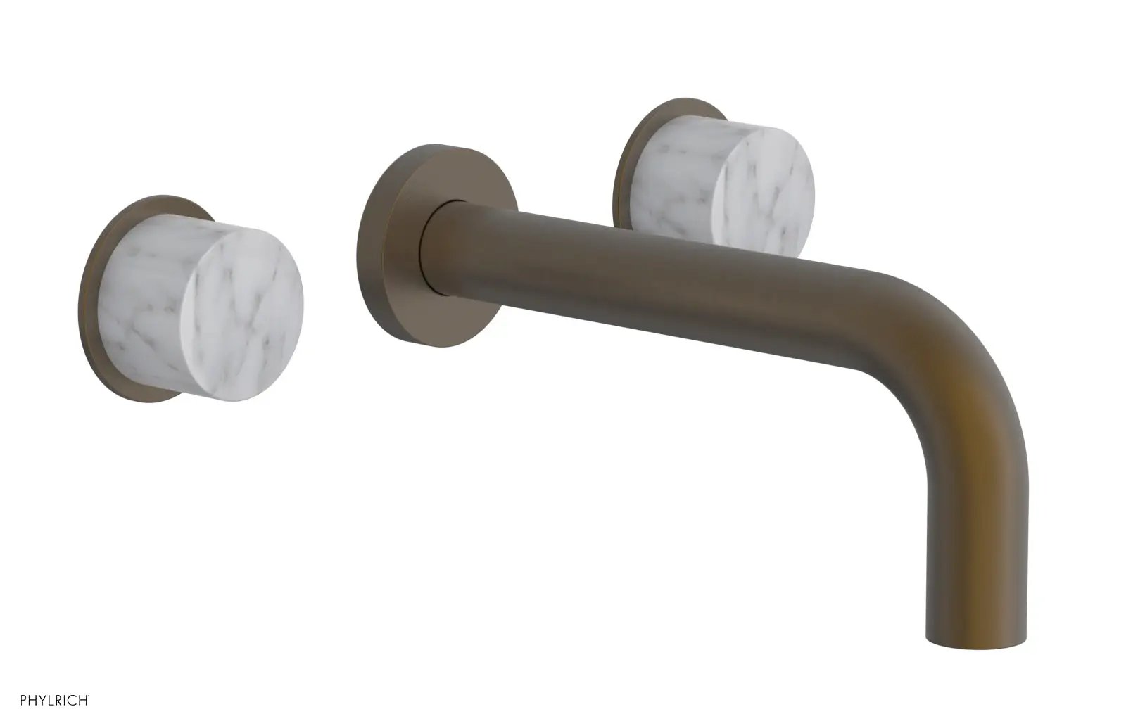 Phylrich BASIC II Wall Tub Set, White Marble Handles by Phylrich