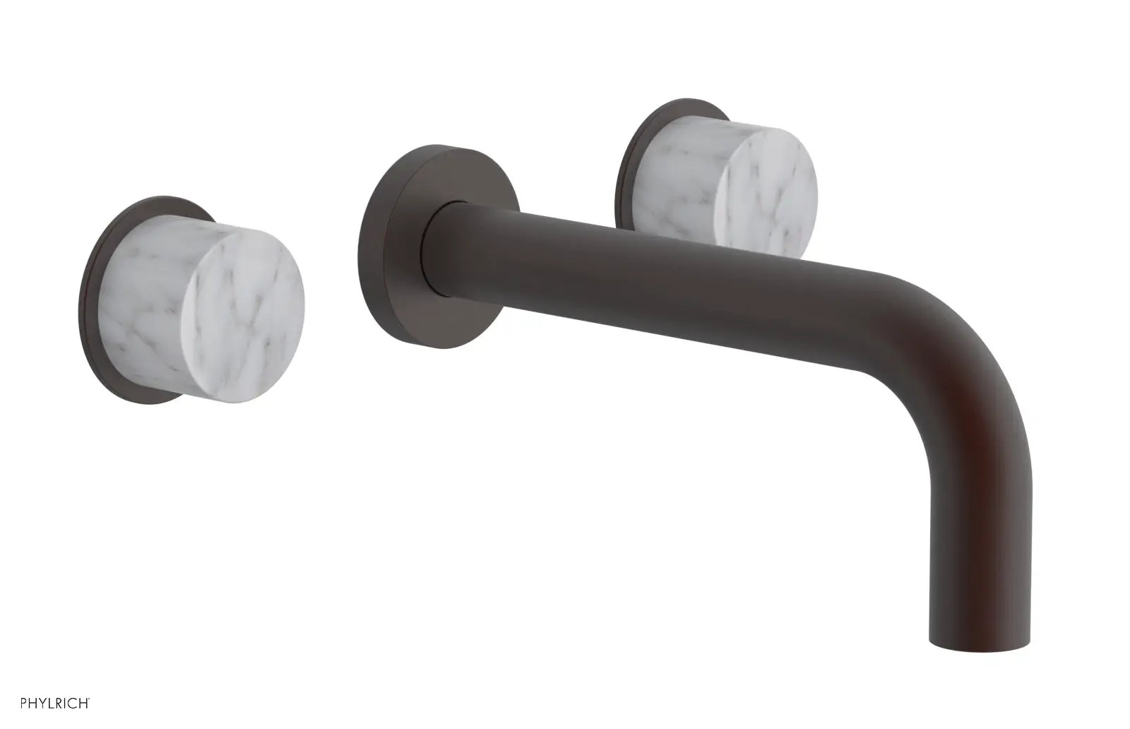 Phylrich BASIC II Wall Tub Set, White Marble Handles by Phylrich