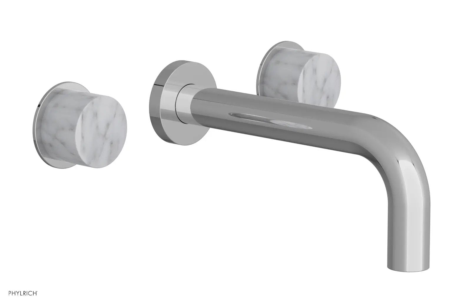 polished chrome wall tub set