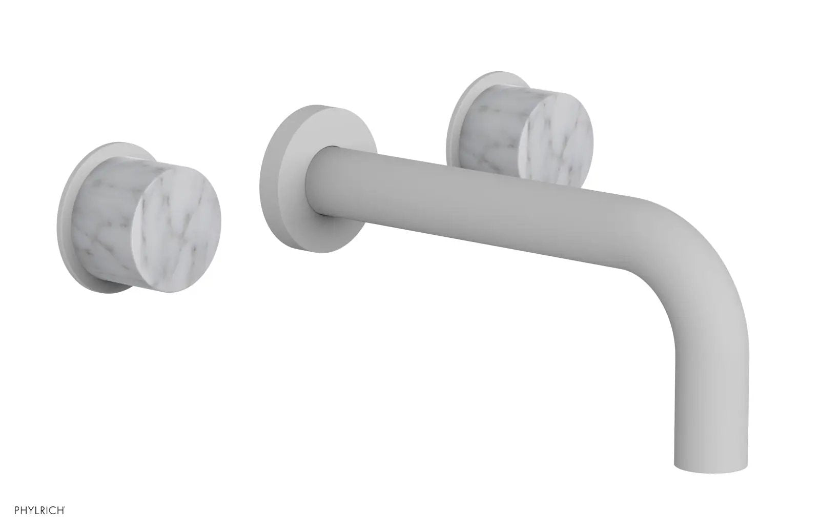 Phylrich BASIC II Wall Tub Set, White Marble Handles by Phylrich