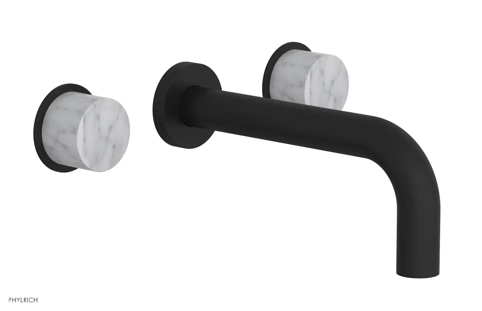 Phylrich BASIC II Wall Tub Set, White Marble Handles by Phylrich