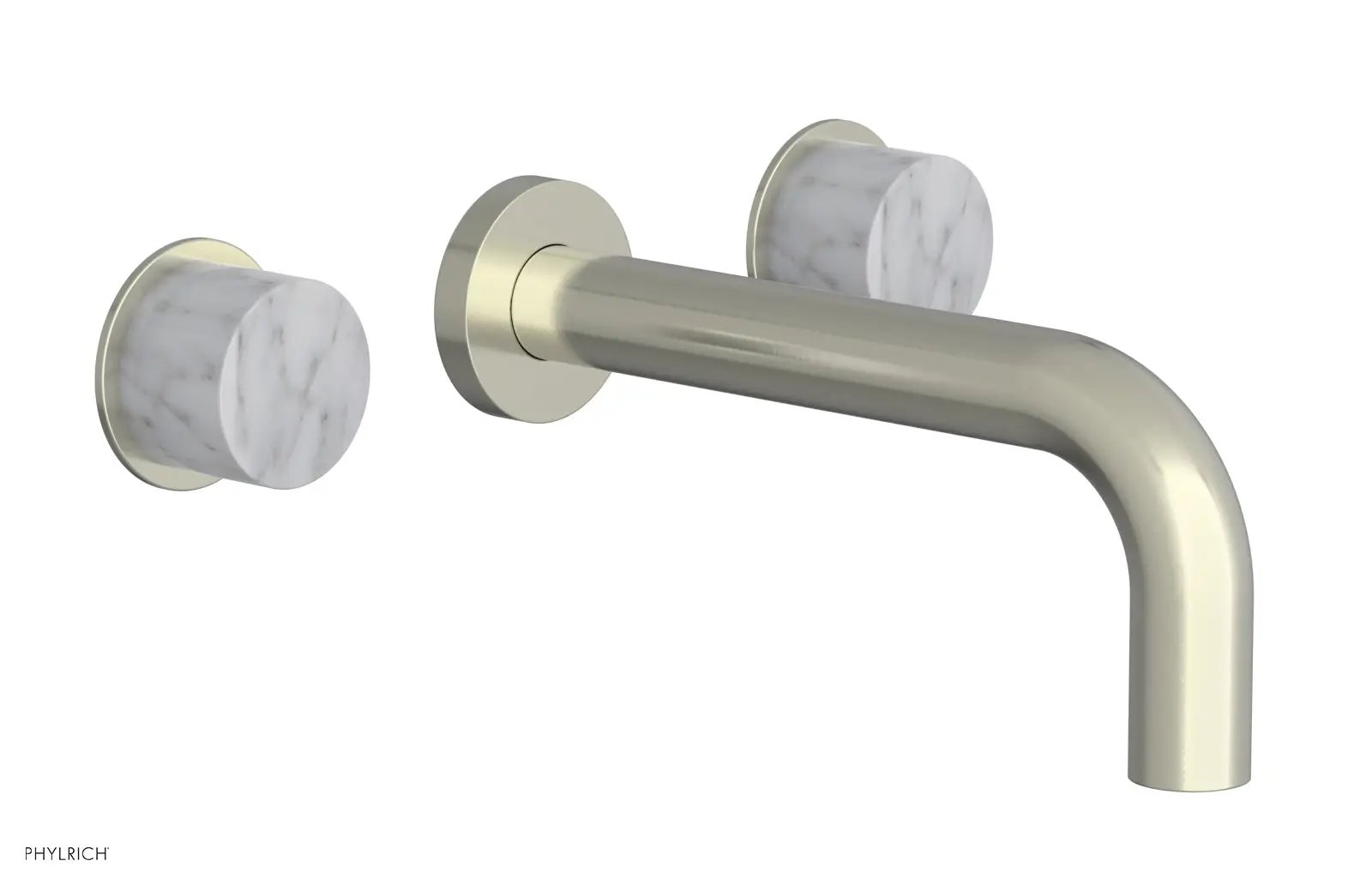 Phylrich BASIC II Wall Tub Set, White Marble Handles by Phylrich