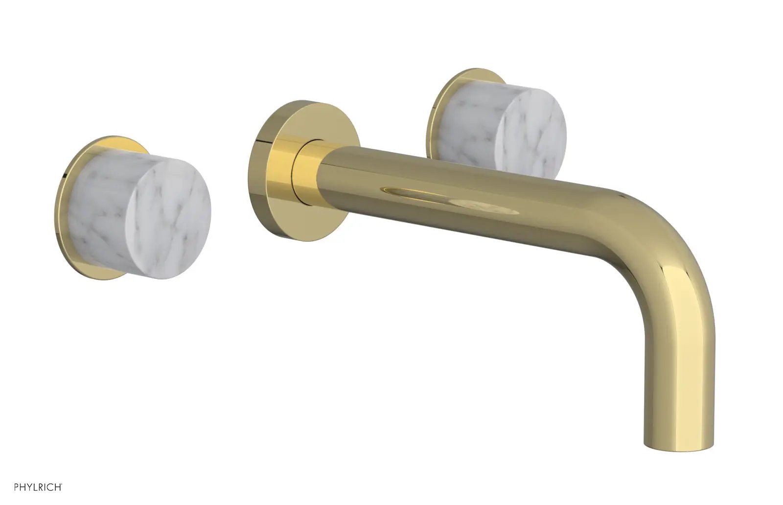 Phylrich BASIC II Wall Tub Set, White Marble Handles by Phylrich