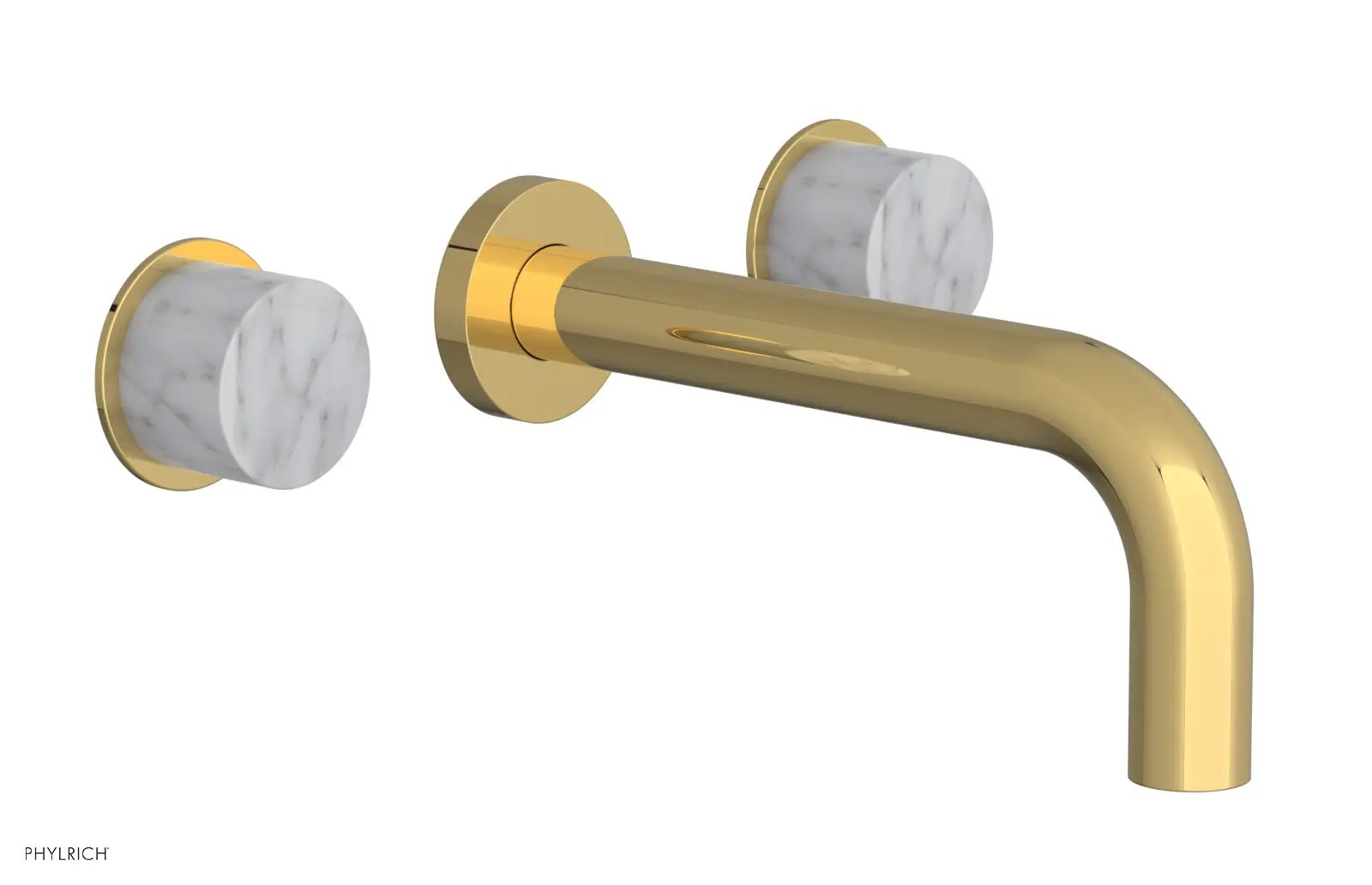 Phylrich BASIC II Wall Tub Set, White Marble Handles by Phylrich