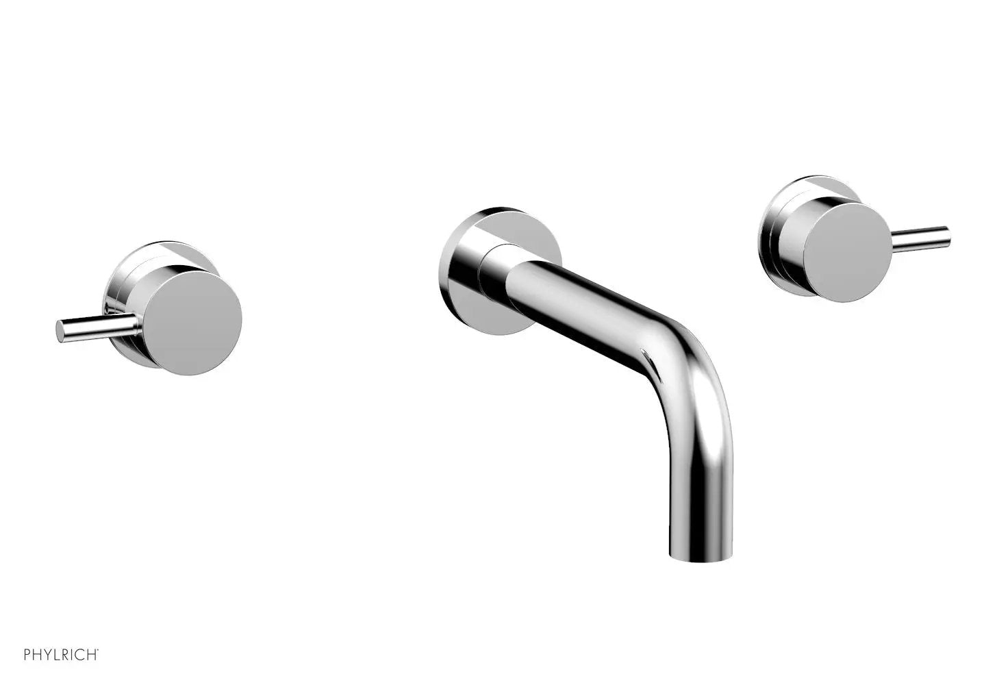 polished chrome wall tub set