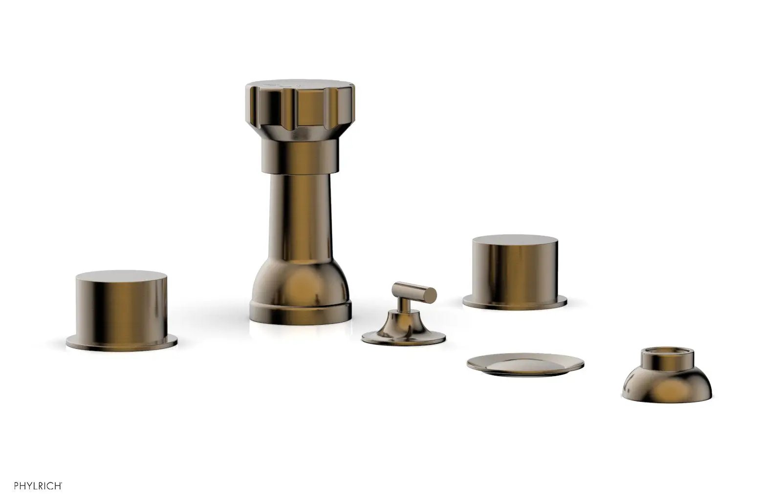Phylrich BASIC II Four Hole Bidet Set - Smooth Handles by Phylrich