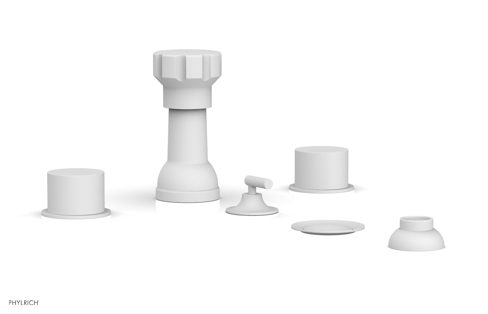 Phylrich BASIC II Four Hole Bidet Set - Smooth Handles