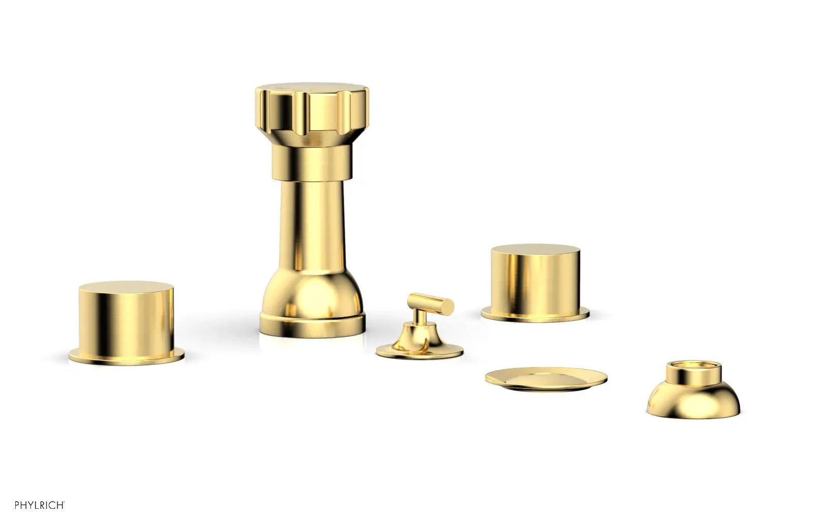 Phylrich BASIC II Four Hole Bidet Set - Smooth Handles by Phylrich