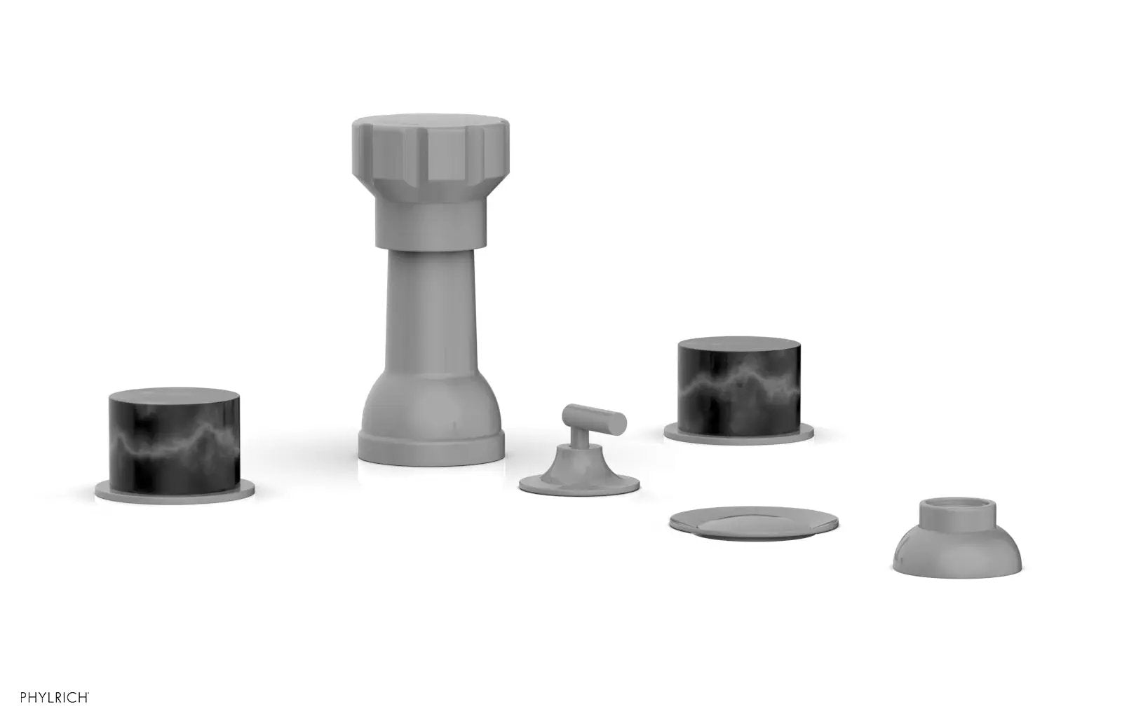 Phylrich BASIC II Four Hole Bidet Set - Marble Handles by Phylrich