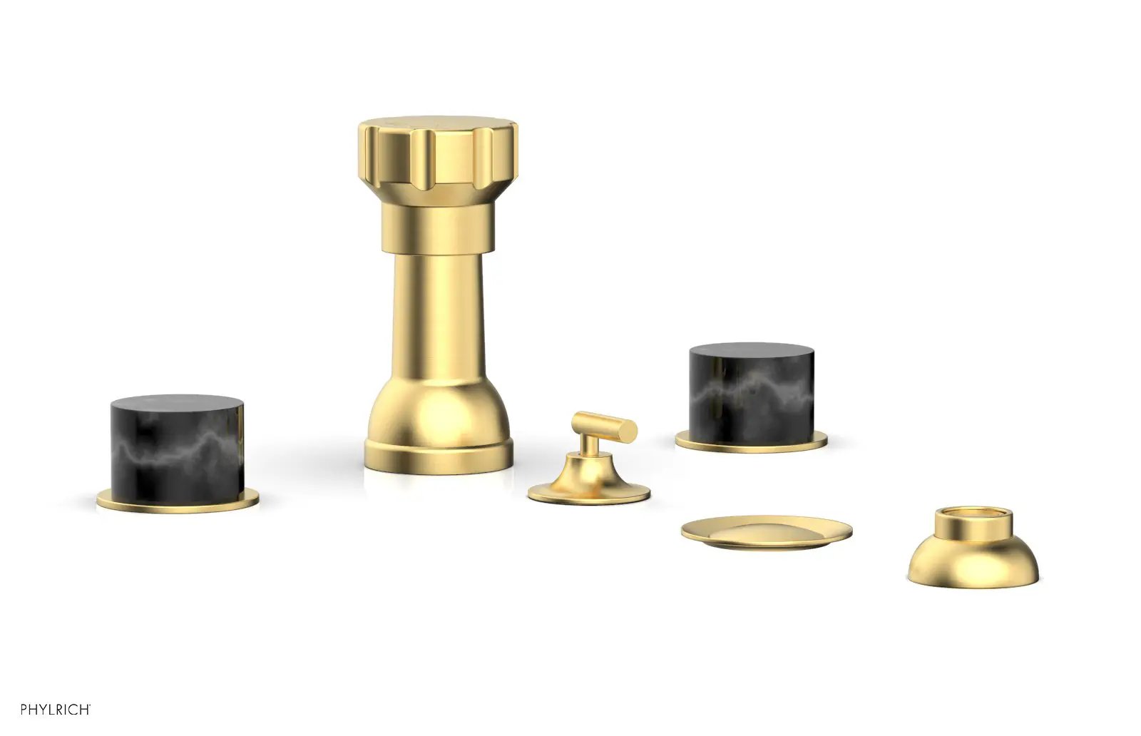 Phylrich BASIC II Four Hole Bidet Set - Marble Handles by Phylrich