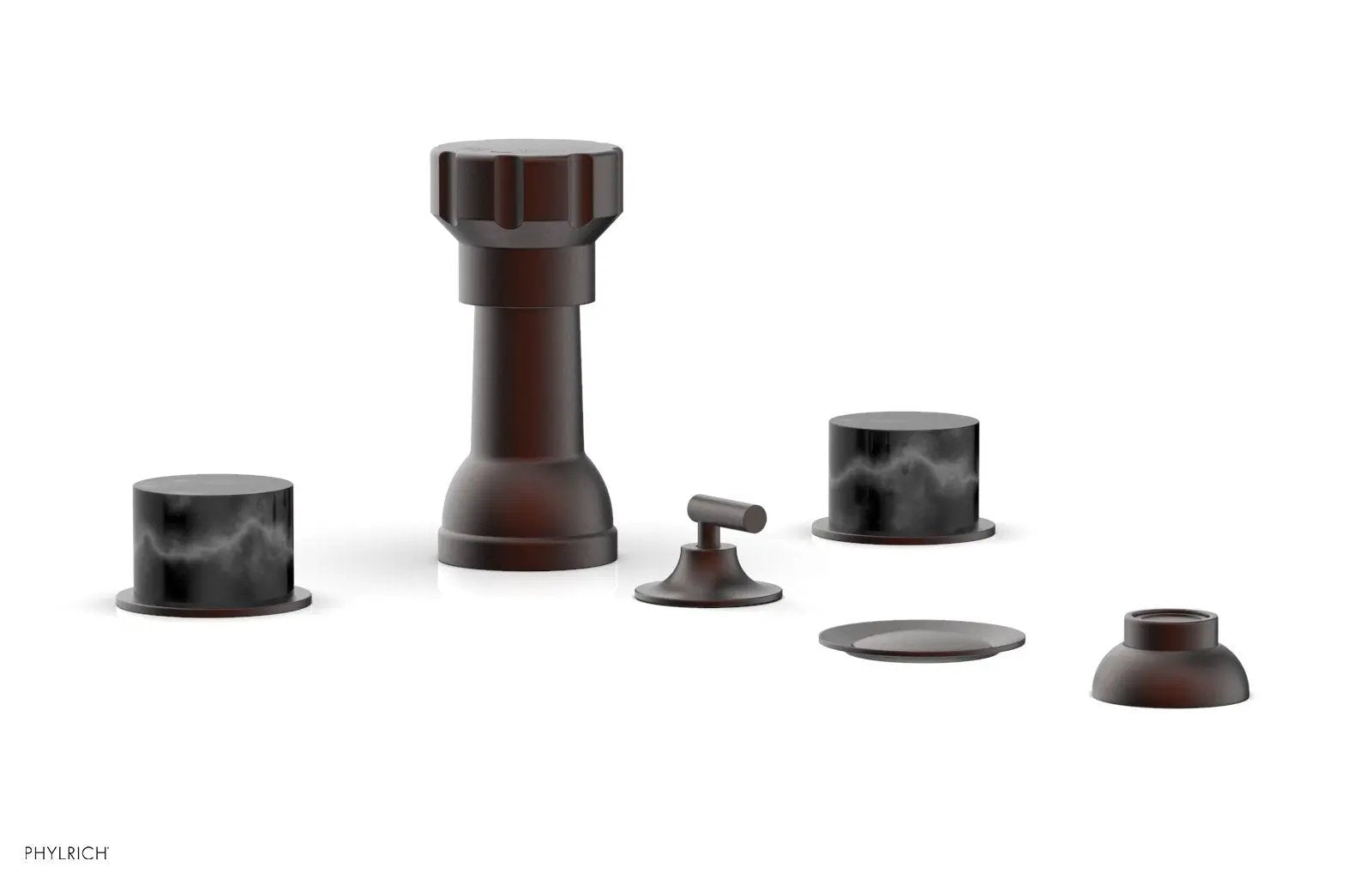 Phylrich BASIC II Four Hole Bidet Set - Marble Handles by Phylrich