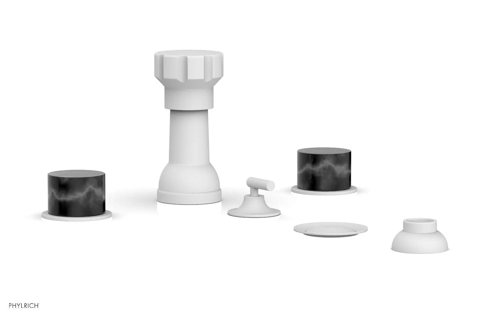 Phylrich BASIC II Four Hole Bidet Set - Marble Handles by Phylrich