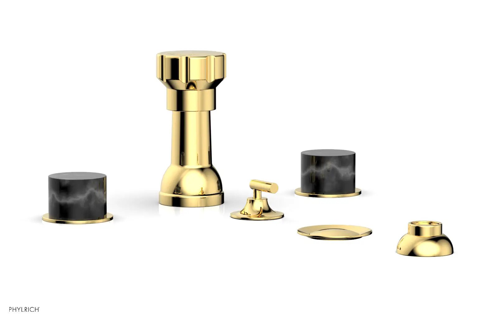 Phylrich BASIC II Four Hole Bidet Set - Marble Handles by Phylrich