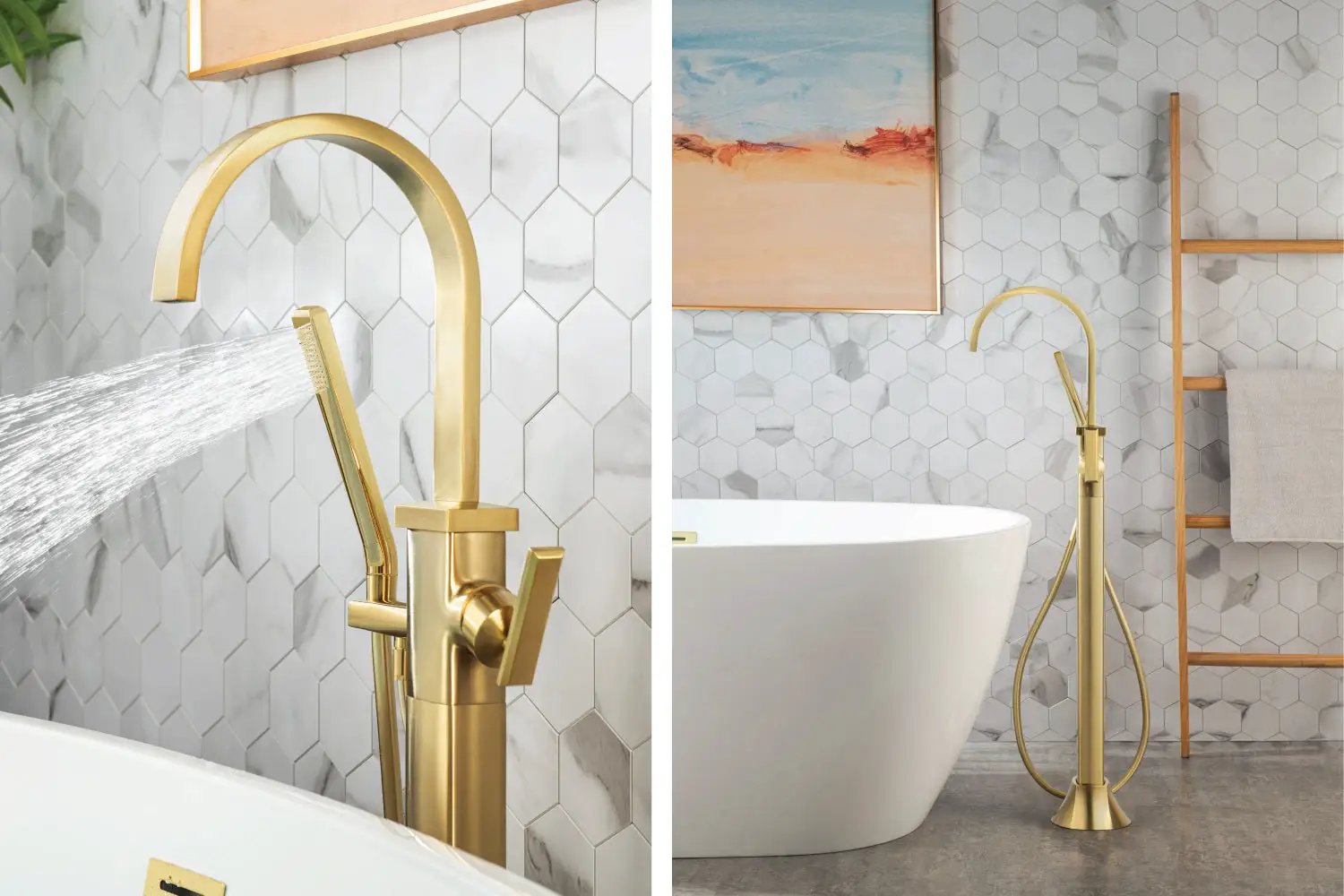 satin brass pvd tub filler