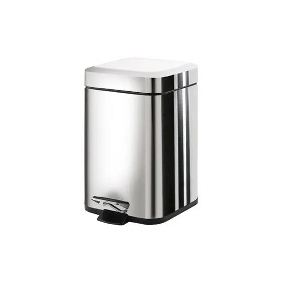 polished chrome waste basket