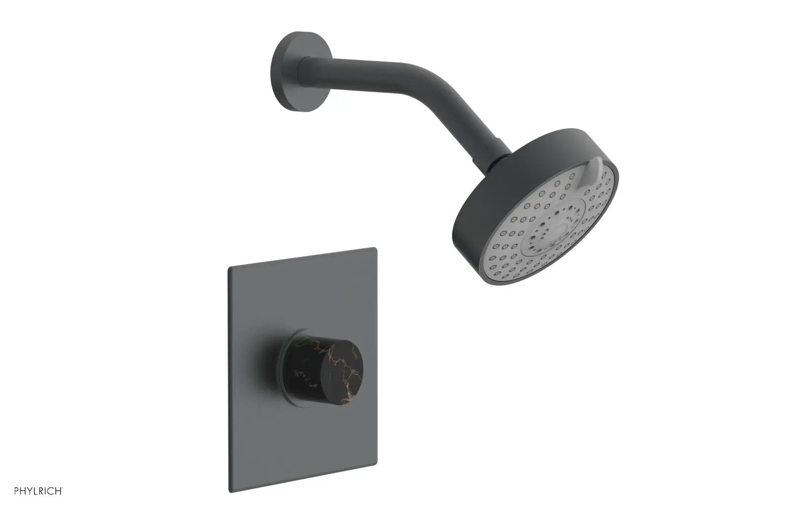 Phylrich BASIC II Pressure Balance Shower Set - Black Marble Handle by Phylrich