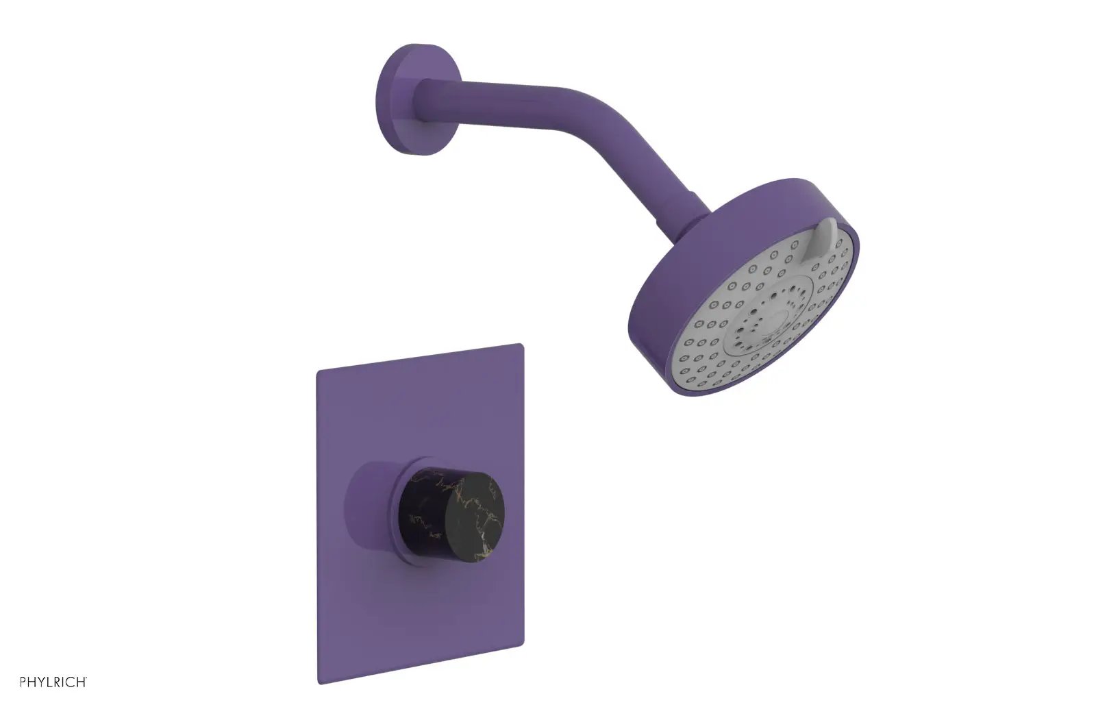 Phylrich BASIC II Pressure Balance Shower Set - Black Marble Handle by Phylrich