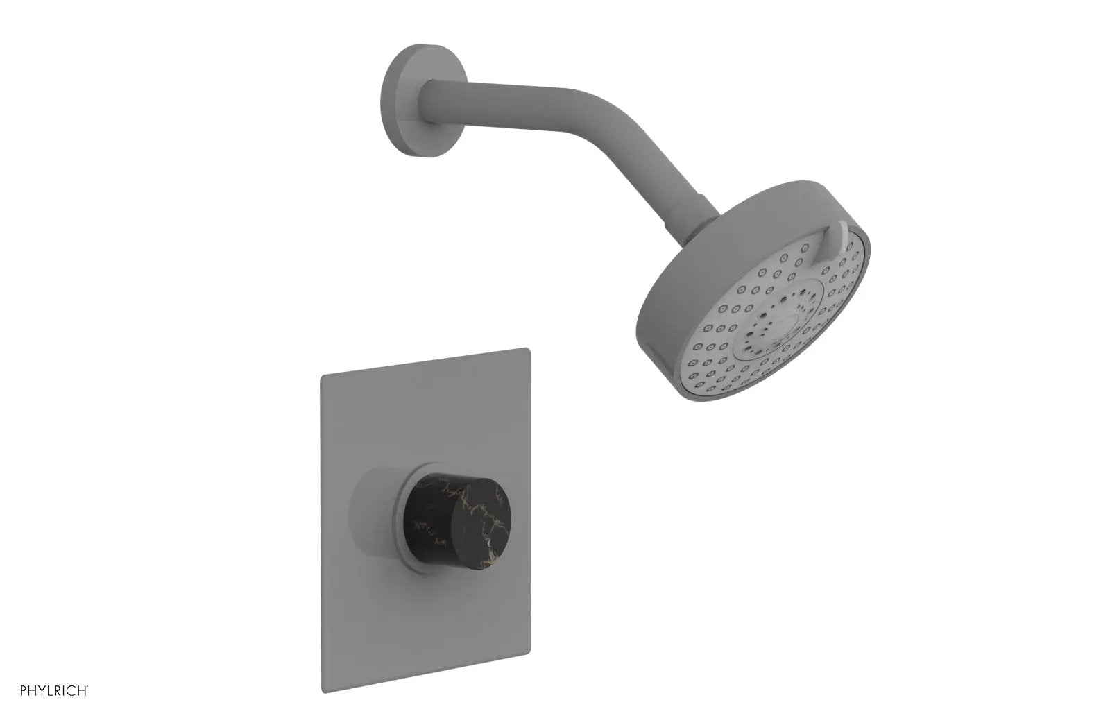 Phylrich BASIC II Pressure Balance Shower Set - Black Marble Handle by Phylrich
