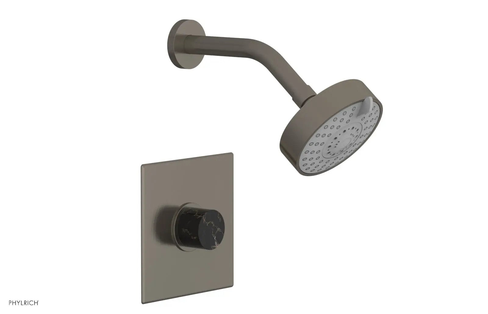 Phylrich BASIC II Pressure Balance Shower Set - Black Marble Handle by Phylrich