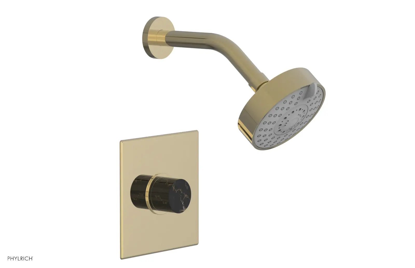 Phylrich BASIC II Pressure Balance Shower Set - Black Marble Handle by Phylrich
