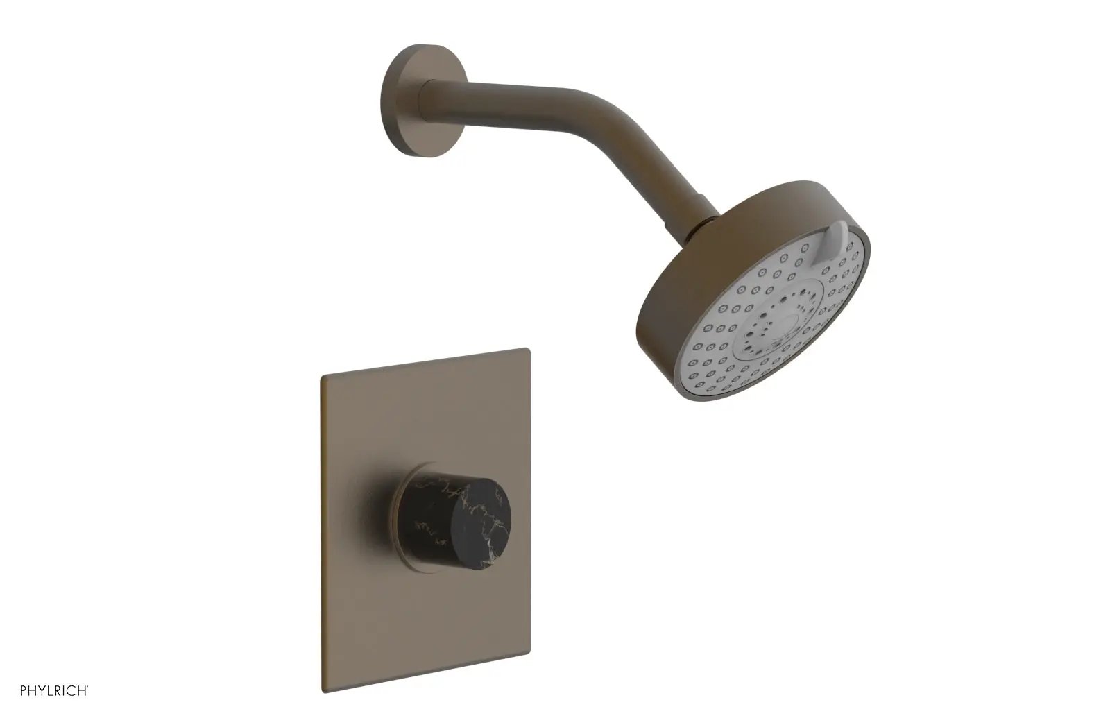 Phylrich BASIC II Pressure Balance Shower Set - Black Marble Handle by Phylrich