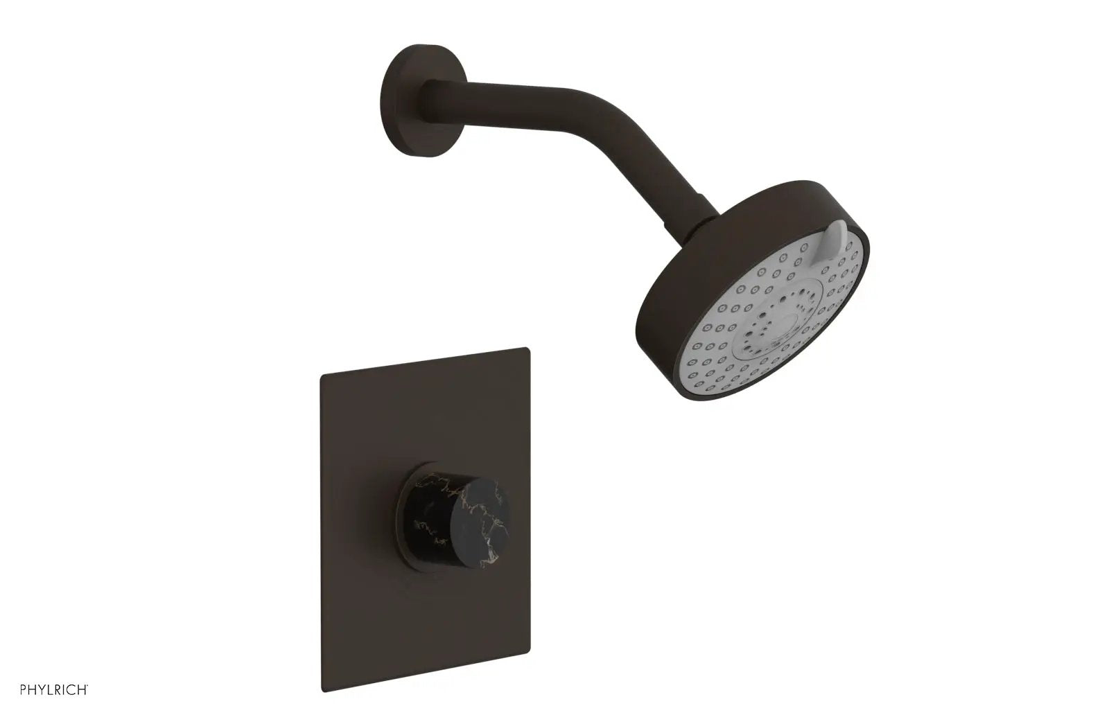 Phylrich BASIC II Pressure Balance Shower Set - Black Marble Handle by Phylrich
