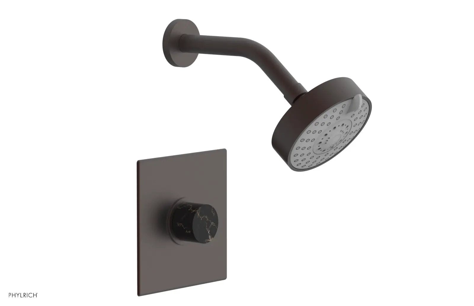 Phylrich BASIC II Pressure Balance Shower Set - Black Marble Handle by Phylrich