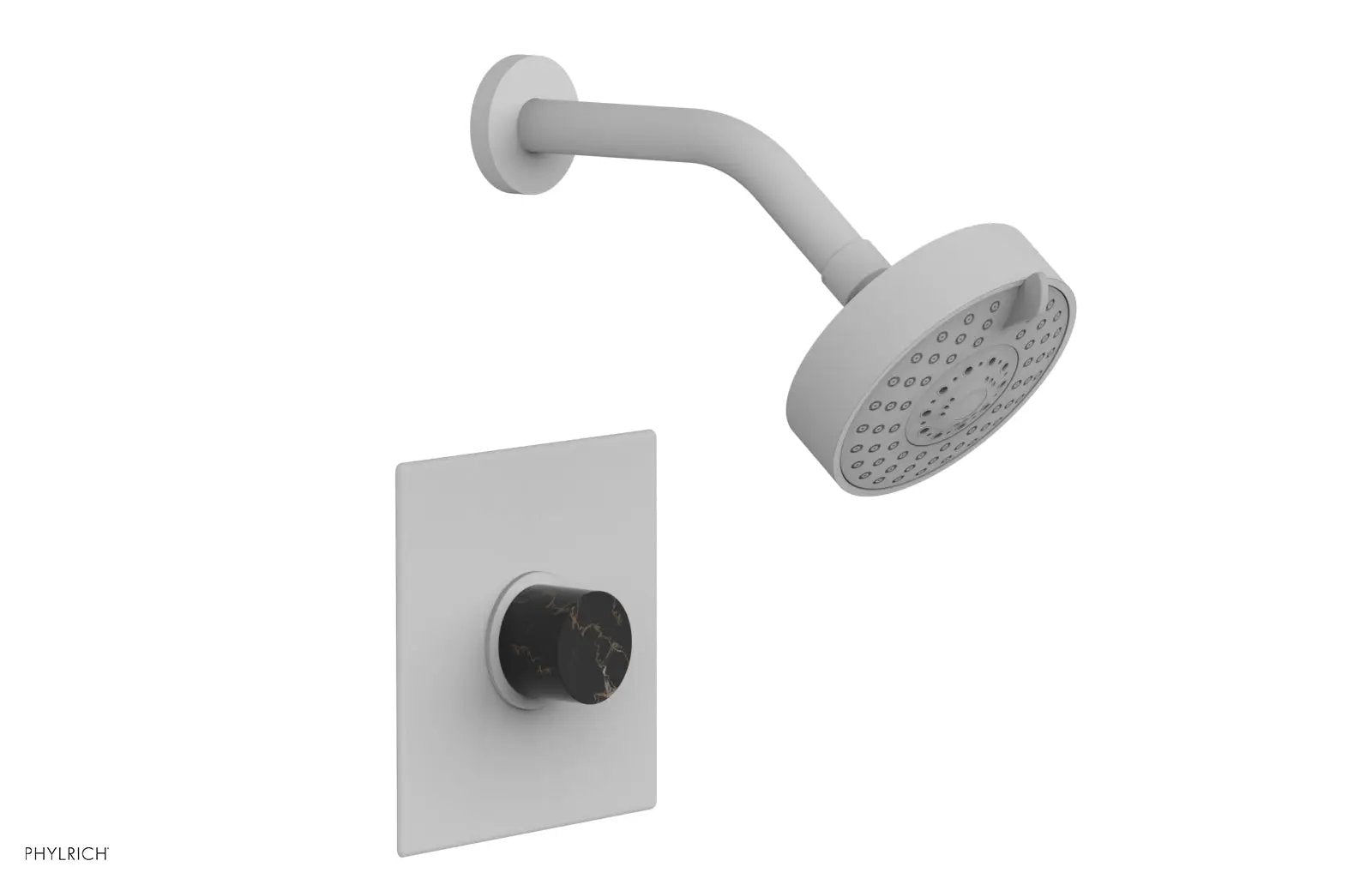 Phylrich BASIC II Pressure Balance Shower Set - Black Marble Handle by Phylrich