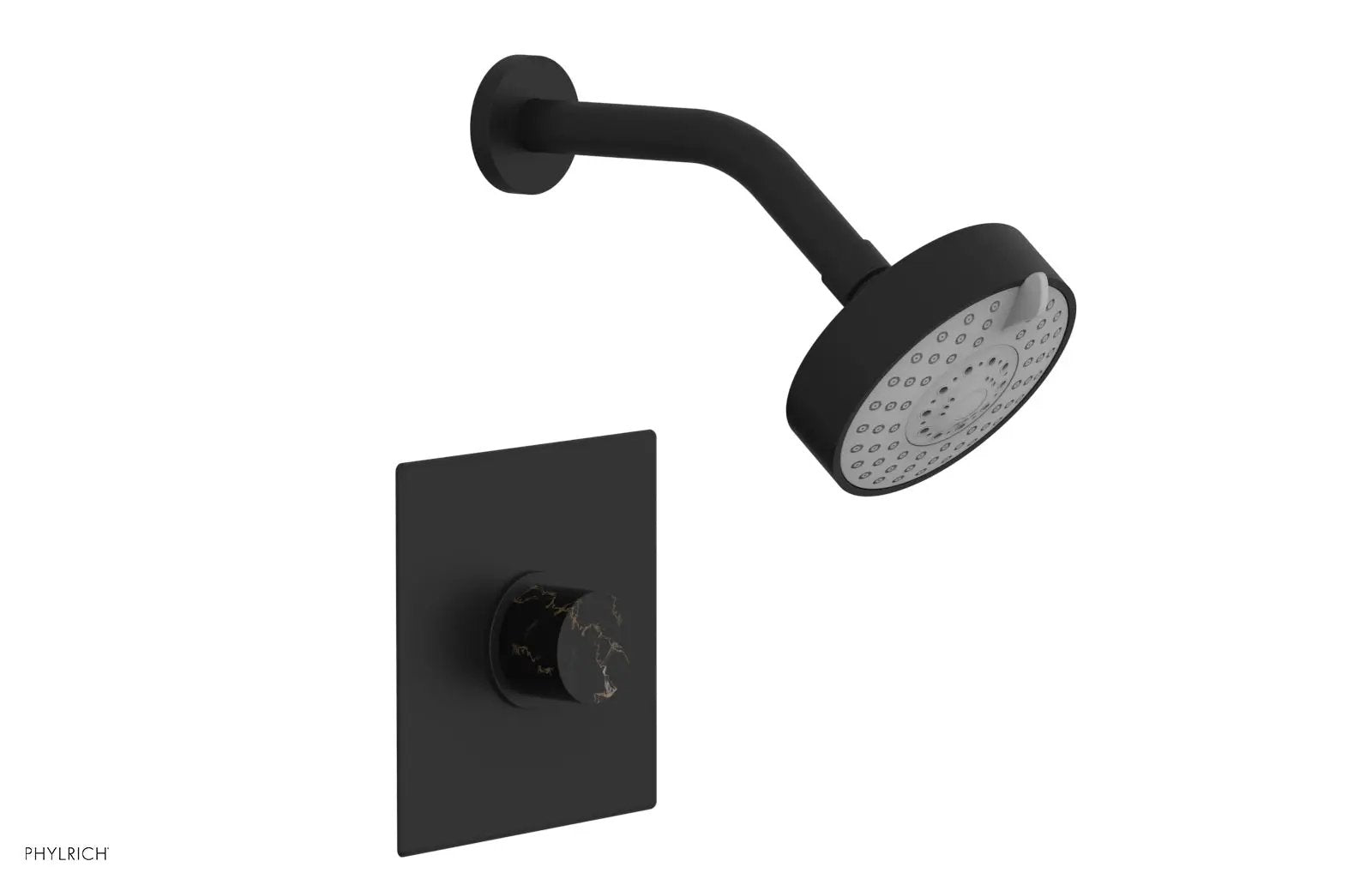 Phylrich BASIC II Pressure Balance Shower Set - Black Marble Handle by Phylrich