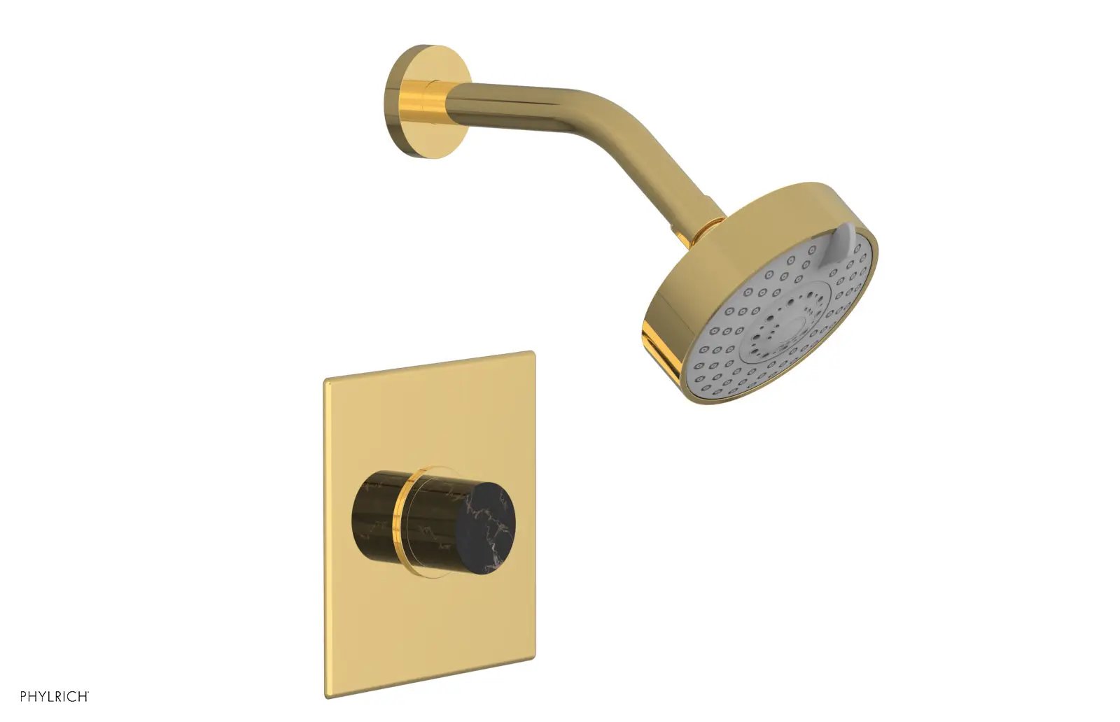 Phylrich BASIC II Pressure Balance Shower Set - Black Marble Handle by Phylrich