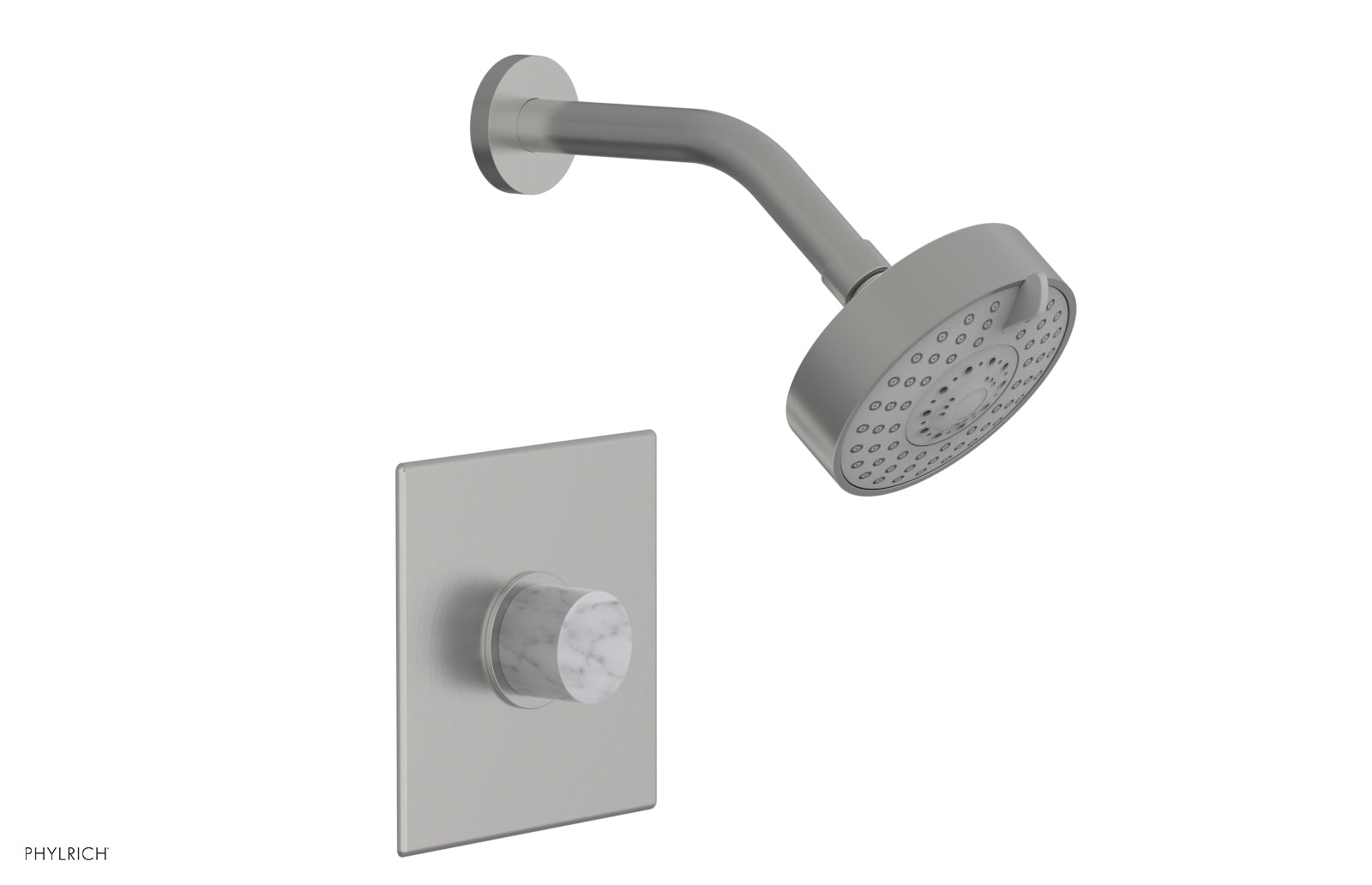 Phylrich BASIC II Pressure Balance Shower Set - White Marble Handle