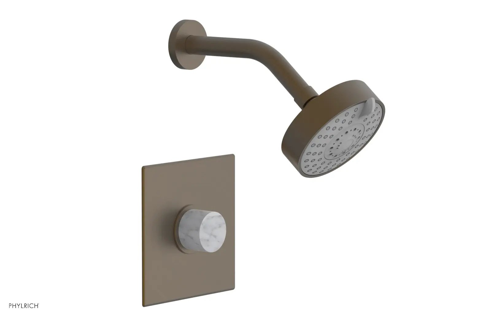 Phylrich BASIC II Pressure Balance Shower Set - White Marble Handle by Phylrich
